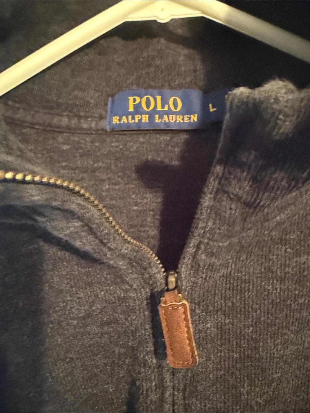 Polo by Ralph Lauren Dark Charcoal Half-Zip Sweater with Red Logo